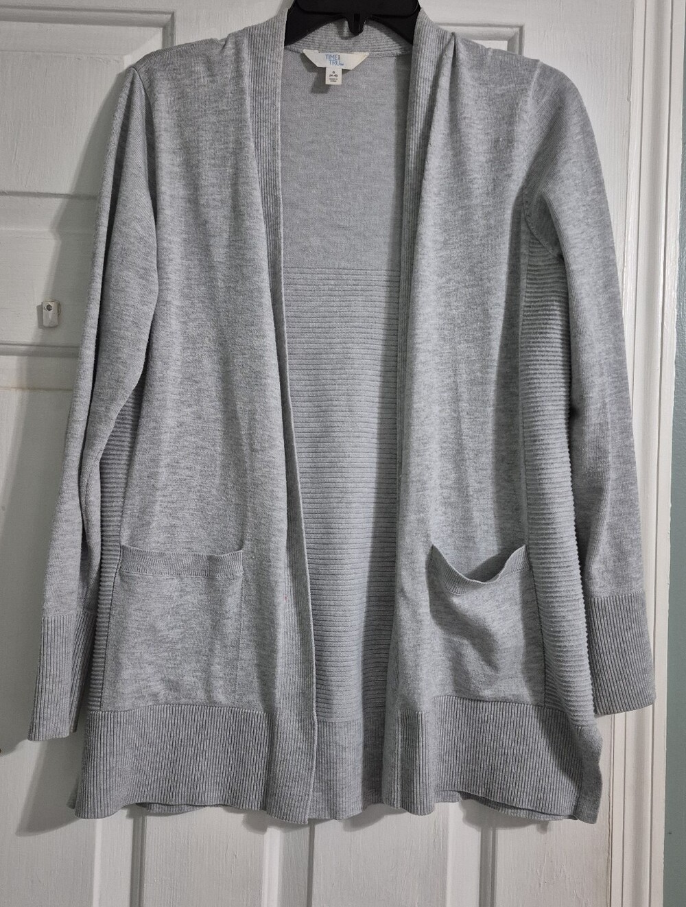 Light Gray Open-Front Women's Cardigan Sweater